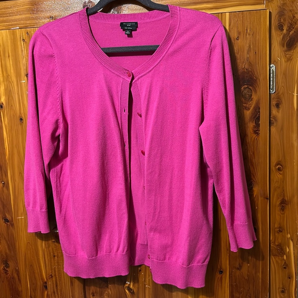 Talbots Pink Cardigan Sweater LP